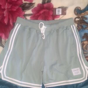 Mitchell & Ness Mint Green and White Athletic Shorts